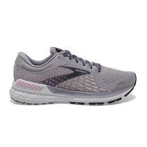 Brooks Adrenaline GTS 21 Womens Road Running Shoes Grey/Purple | USA-FNR015839